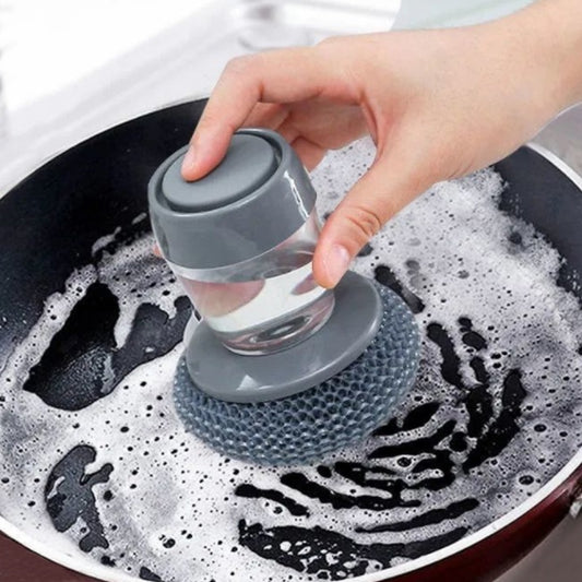 Escova De Aço Para Limpeza Porta Detergente Sabão Dispenser Multiuso